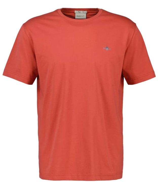 Men's GANT Regular Shield Short Sleeve Cotton T-Shirt - Brick Red