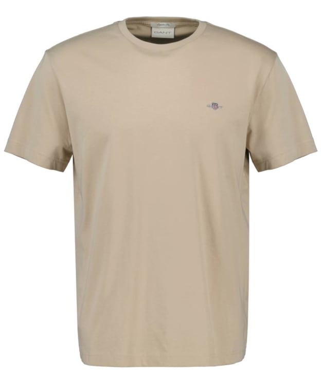 Men's GANT Regular Shield Short Sleeve Cotton T-Shirt - Dry Sand