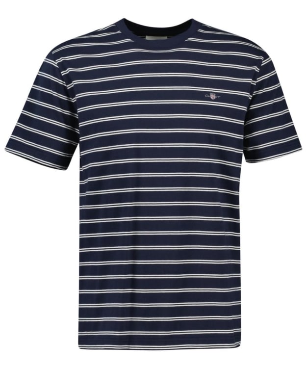 Men's GANT Striped Short Sleeve T-Shirt - Evening Blue