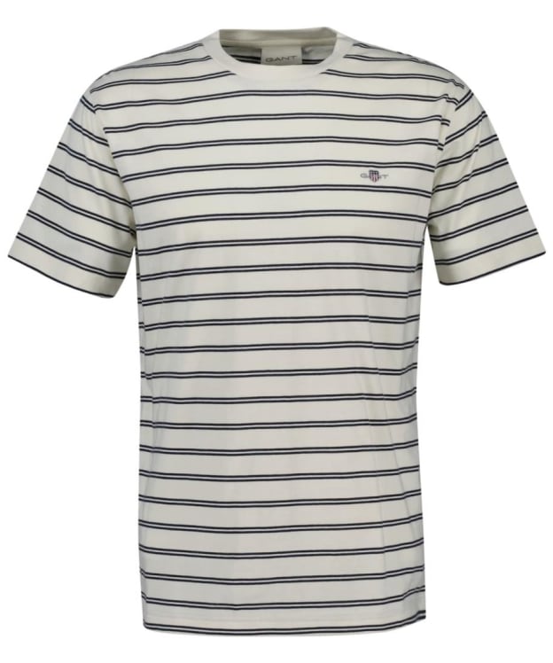 Men's GANT Striped Short Sleeve T-Shirt - Cream