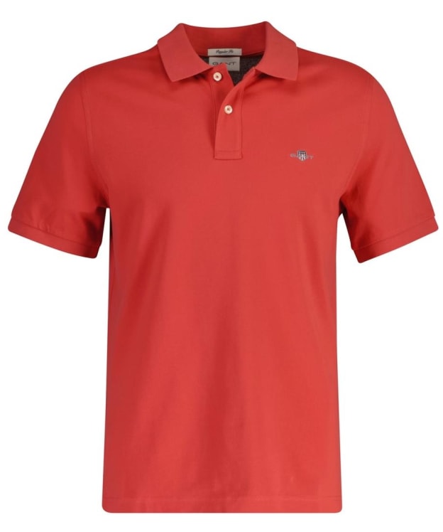 Men's GANT Original Pique Rugger Cotton Polo Shirt - Brick Red