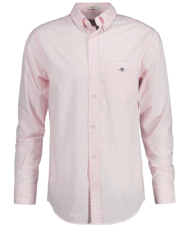 Men's GANT Regular Fit Long Sleeve Poplin Gingham Shirt - Light Pink