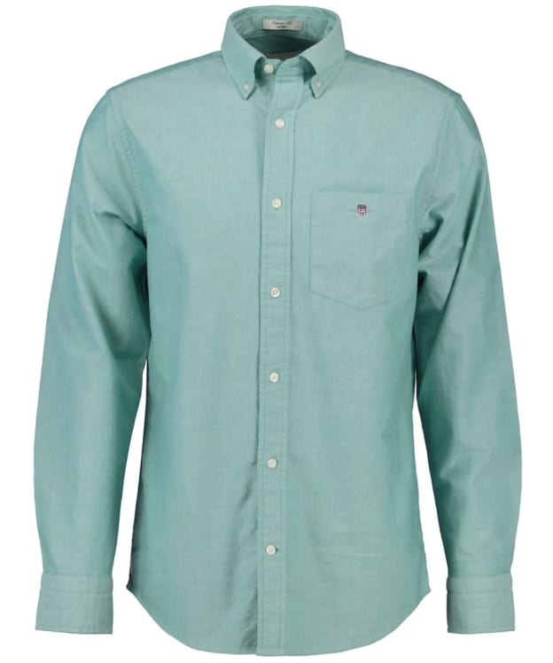 Men's GANT Regular Fit Long Sleeve Cotton Oxford Shirt - Deep Green