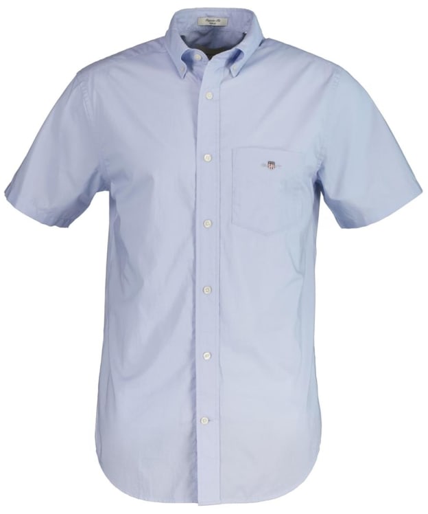 Men's GANT Regular Classic Poplin Short Sleeve Shirt - Light Blue