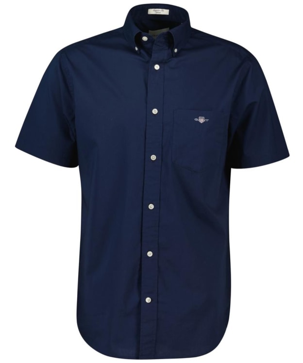 Men's GANT Regular Classic Poplin Short Sleeve Shirt - Marine