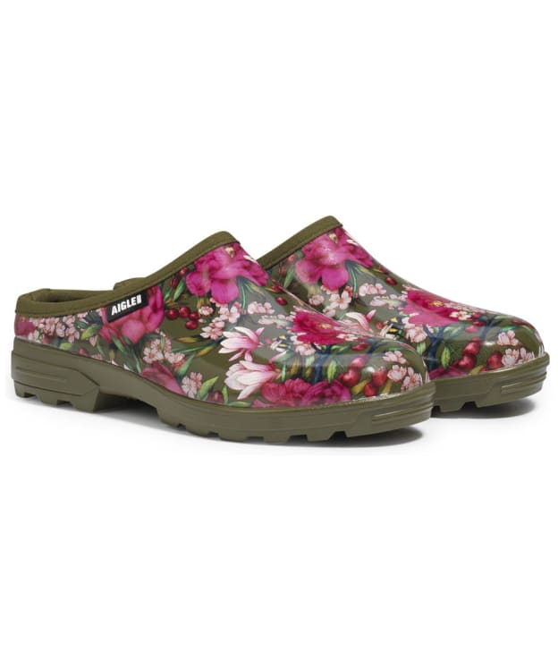 Women's Aigle Lessfor Non-Slip Open Rubber Printed Clogs - Bloom