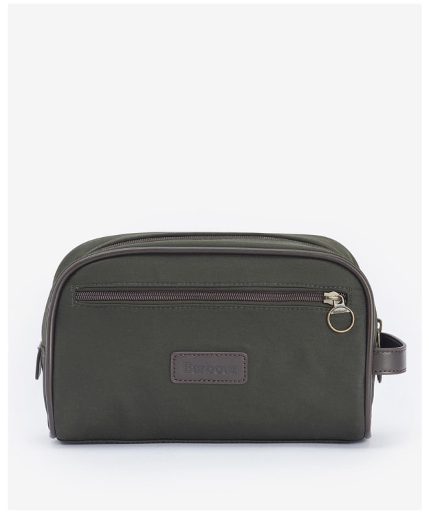 Men’s Barbour Wax Washbag - Olive / Brown