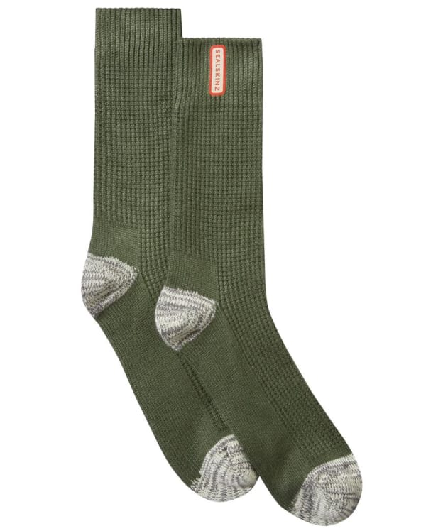 SealSkinz Bradenham Bamboo Mid Length Lightweight Waffle Knit Sock - Green