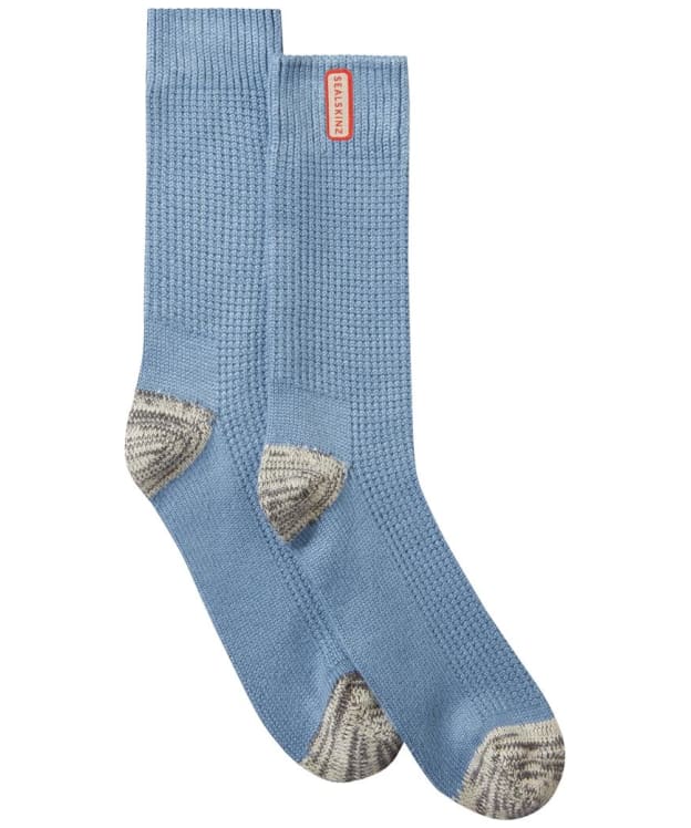 SealSkinz Bradenham Bamboo Mid Length Lightweight Waffle Knit Sock - Light Blue
