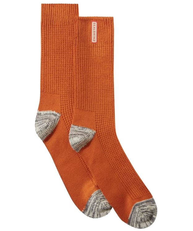 SealSkinz Bradenham Bamboo Mid Length Lightweight Waffle Knit Sock - Orange