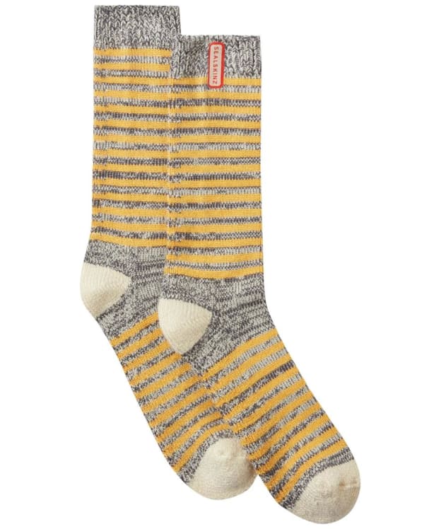 SealSkinz Attleborough Bamboo Mid Length Lightweight Stripe Sock - Yellow