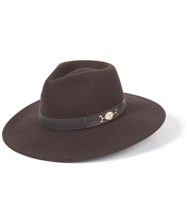 Women's Hicks & Brown x Fairfax & Favor Halesworth Wide Brim Fedora - Dark Brown