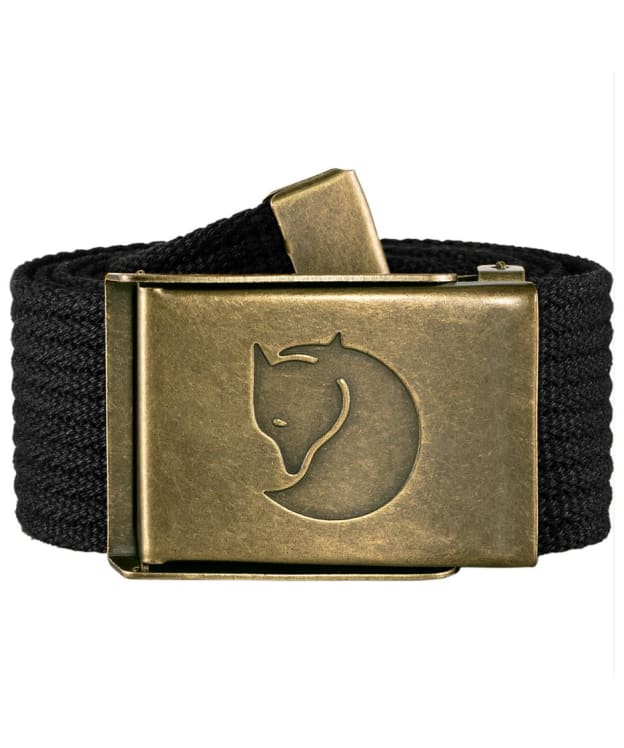 Men's Fjallraven Canvas Brass Belt 4cm - Black