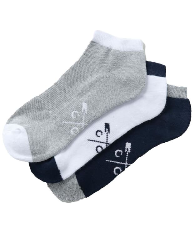 Men's Crew Clothing Bamboo Trainer Socks - 3 Pack - Navy / White / Grey