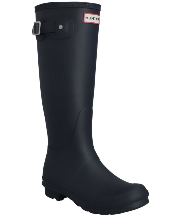 Women's Hunter Original Gingham Print Tall Wellington Boots - Hunter Navy