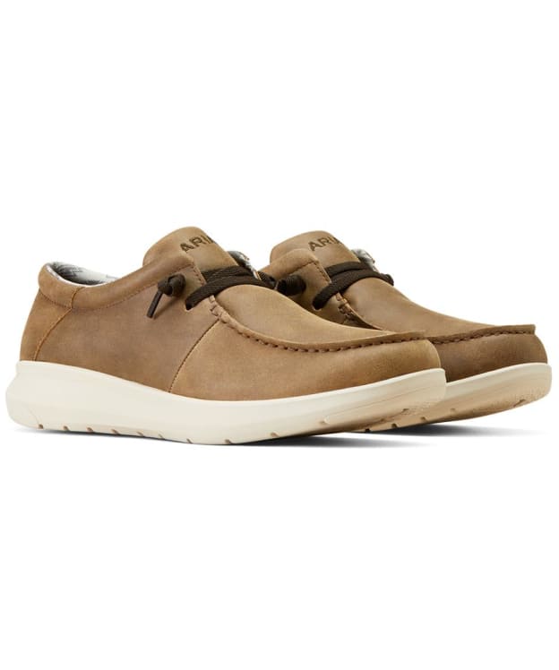 Men's Ariat Hilo Lightweight Leather Casual Shoes - Brown Bomber