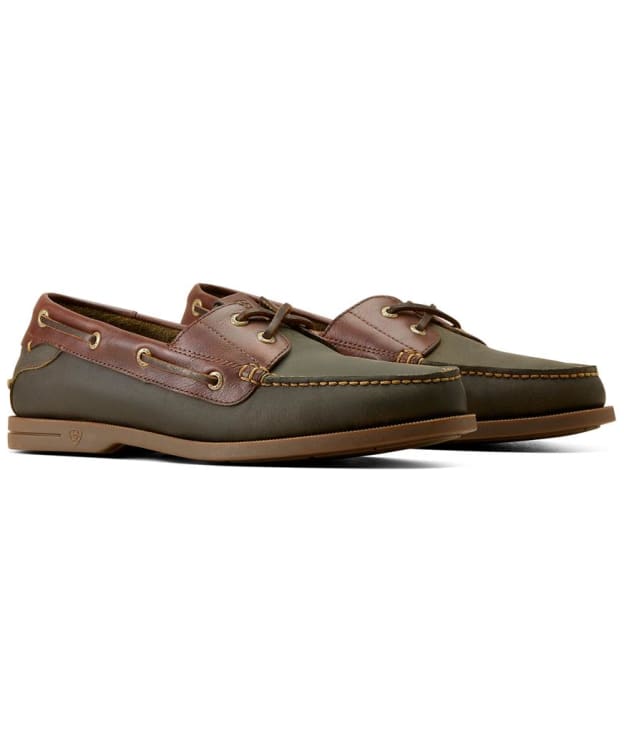 Men’s Ariat Antigua Leather Boat Shoes - Olive Night