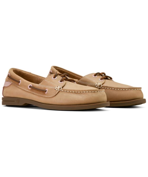 Women’s Ariat Antigua Leather And Nubuck Boat Shoes - Natural Tan