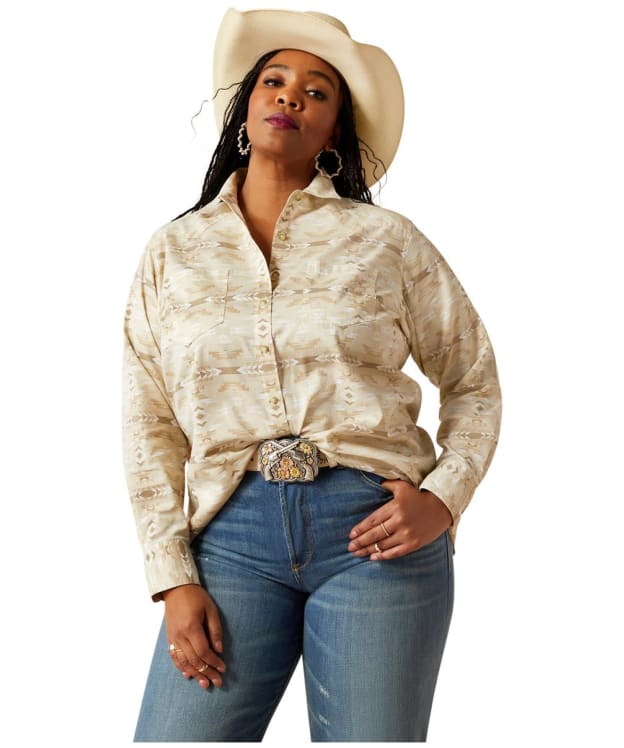 Women's Ariat Billie Jean Western Shirt - Sandstone SW Print
