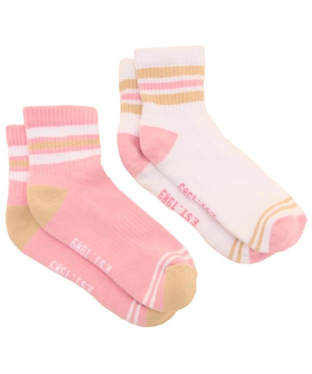 Women's Joules Volley Socks - 2 Pack - Pink
