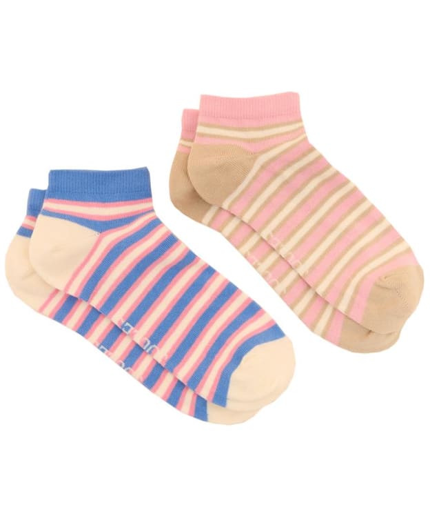 Women's Joules Rilla Trainer Socks - 2 Pack - Navy / Pink