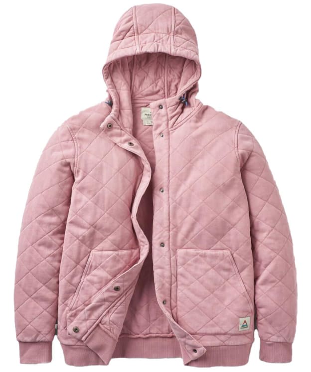 Women's Passenger Clothing Clementine Recycled Quilted Popper Up Hoodie - Pink Haze