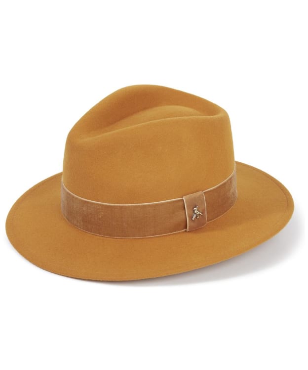 Women's Hicks & Brown The Suffolk Velvet Band Fedora - 10 Year Anniversary Limited Edition - Mustard
