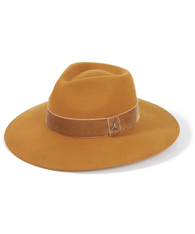 Womens Hicks & Brown Oxley Velvet Band Fedora - 10 Year Anniversary Limited Edition - Mustard
