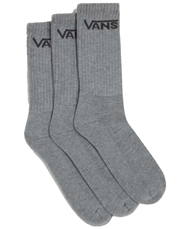 Men's Vans Classic Crew Socks - 3 Pack - Heather Grey