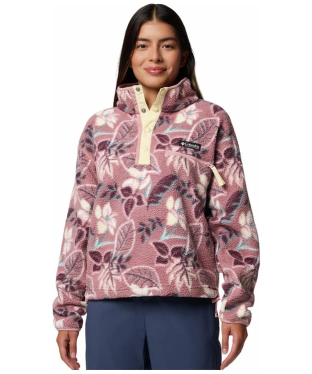 Women's Columbia Helvetia™ II Printed Cropped Half Snap Fleece - Fig Pasteled Multi