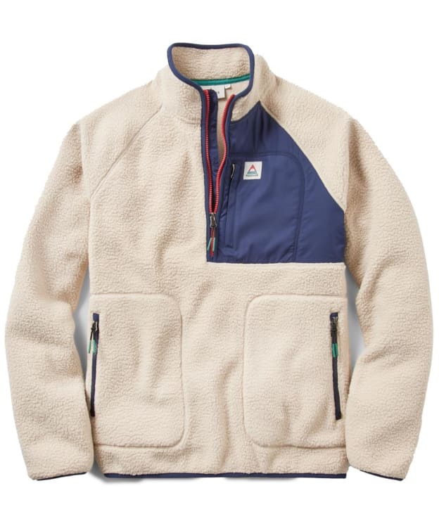 Men's Passenger Clothing Offgrid 2.0 1/2 Zip Recycled Sherpa Fleece - Oatmeal / Navy