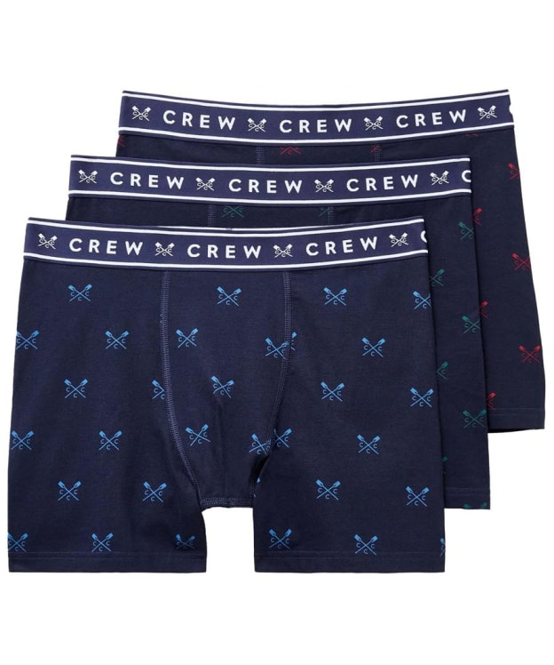 Men's Crew Clothing Jersey Boxers - 3 Pack - Navy / Cross Oars