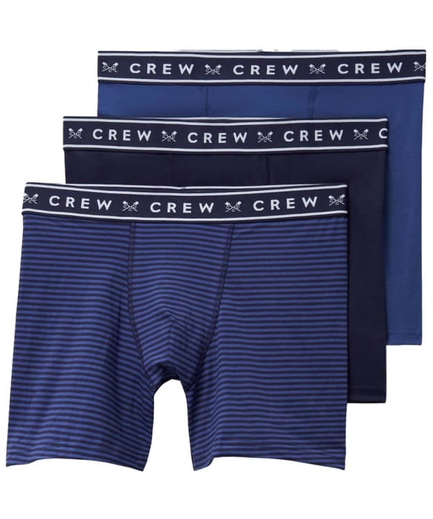 Men's Crew Clothing Jersey Boxers - 3 Pack - Dark Blue Stripe