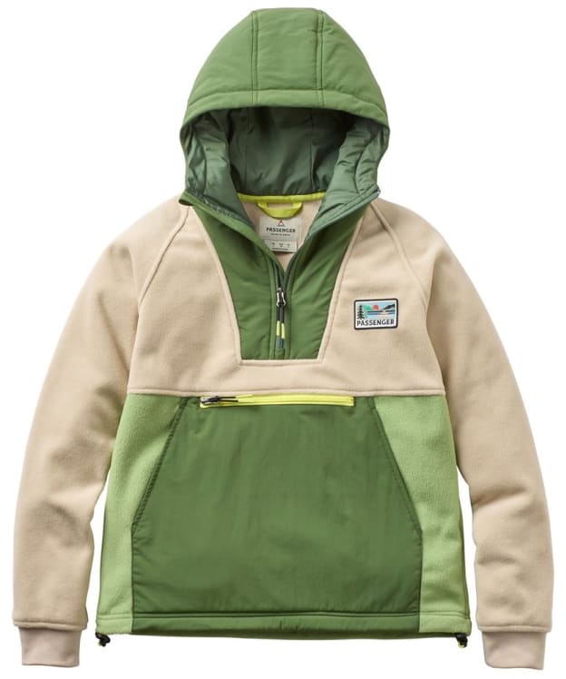 Women's Passenger Clothing Alexander 2.0 Recycled Hooded Polar Fleece - Feather / Wild Green
