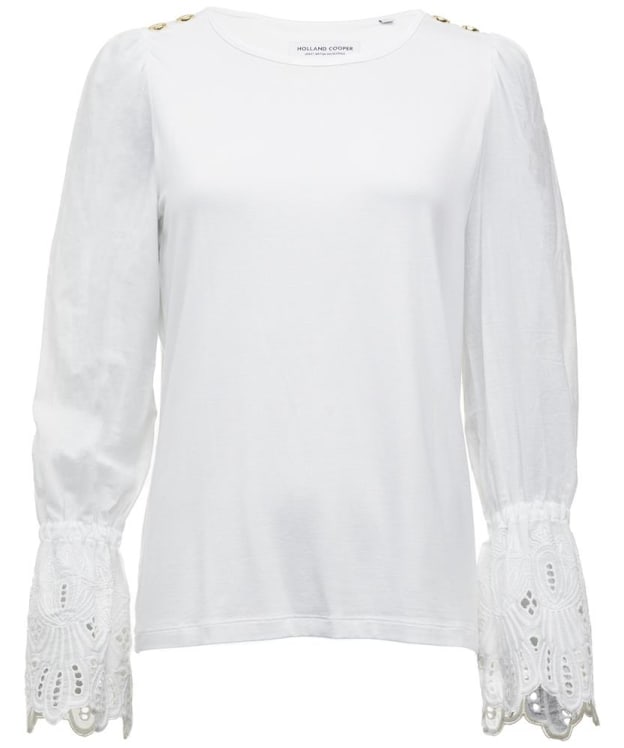 Women's Holland Cooper Francesca Jersey Blouse - White