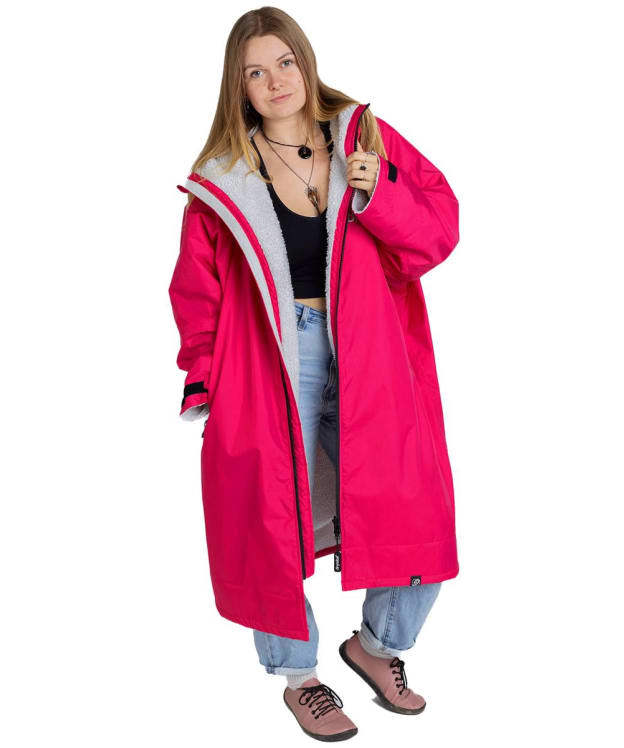 Dryrobe Advance Long Sleeve Changing Robe - Pink / Light Grey