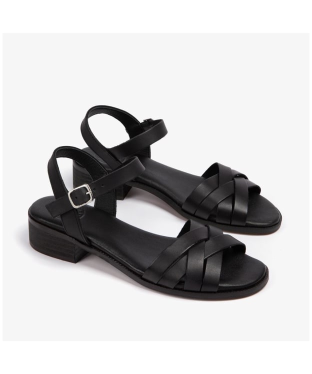 Women's Penelope Chilvers Heeled Shepherdess Leather Sandals - Black