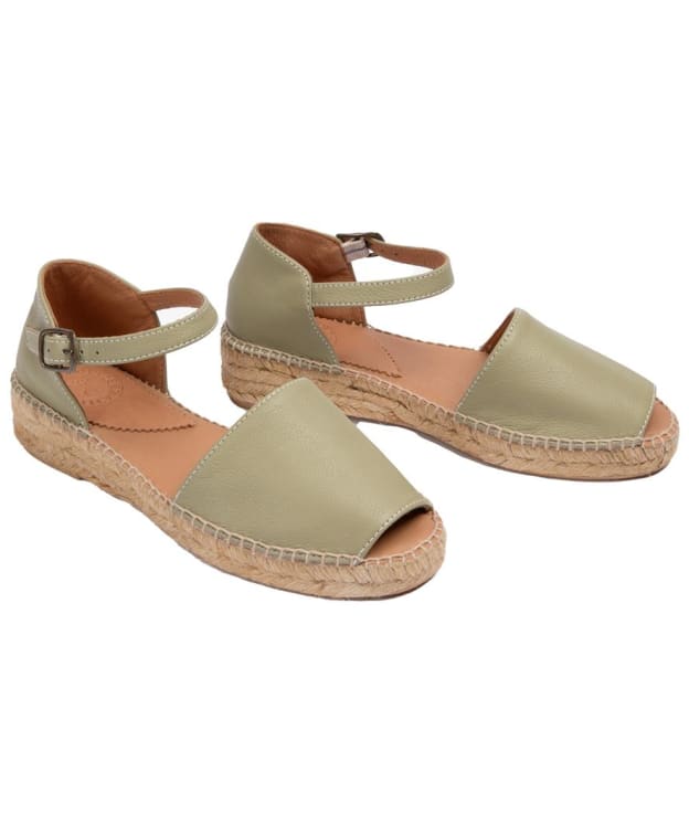 Women's Penelope Chilvers Montserrat Leather Low Espadrilles - Sage