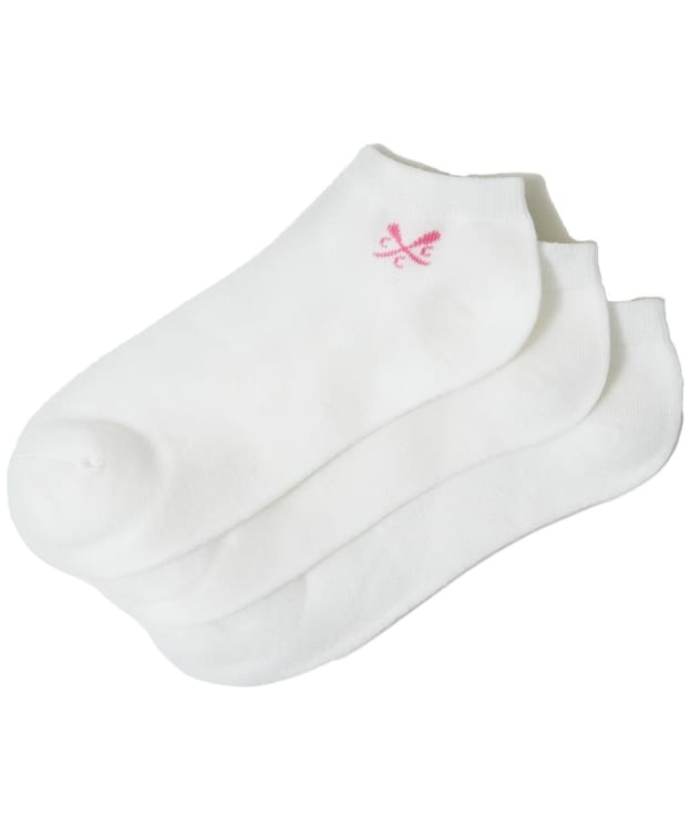 Women's Crew Clothing Bamboo Trainer Socks - 3 Pack - White