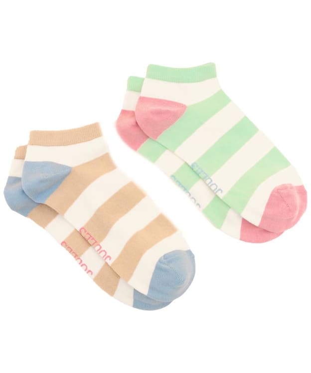 Women's Joules Rilla Trainer Socks - 2 Pack - Blue / Green