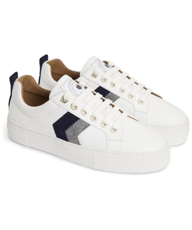 Women's Fairfax & Favor Platform Alexandra Trainers - White / Navy / Denim