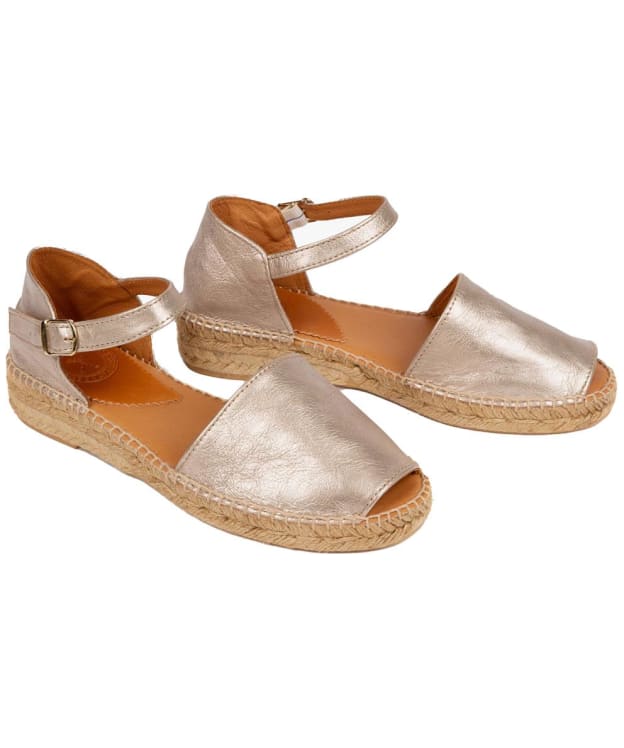 Women's Penelope Chilvers Montserrat Leather Low Espadrilles - Pewter
