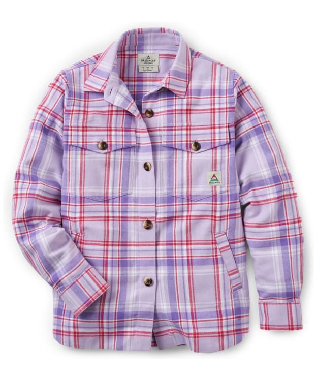 Women's Passenger Clothing Stella Organic Cotton Long Sleeve Shirt - Retro Purple Check