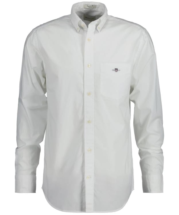Men's GANT Regular Fit Long Sleeve Poplin Shirt - White