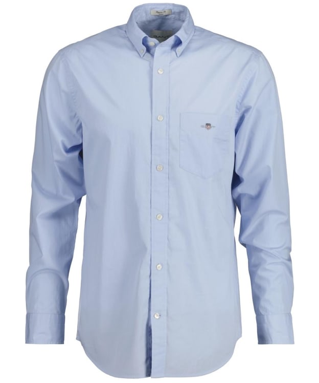 Men's GANT Regular Fit Long Sleeve Poplin Shirt - Light Blue