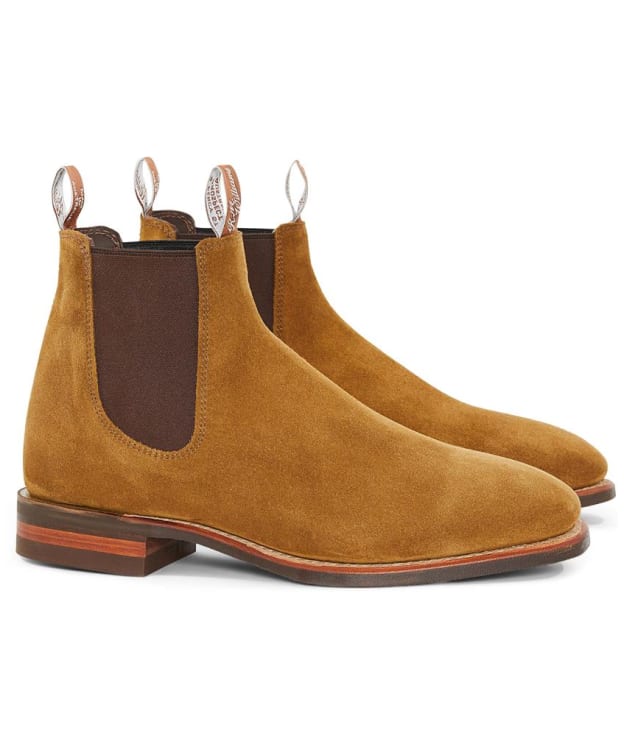 Men's R.M. Williams Comfort Craftsman Boots, Suede Leather, Comfort Rubber Sole - G (Reg) Fit - Tobacco