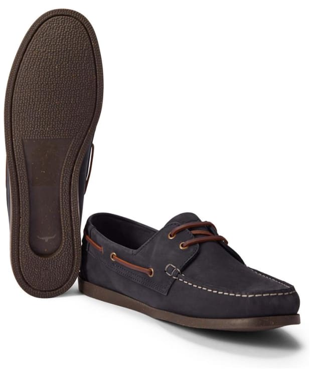 Men's R.M. Williams Islet Moccasin Nubuck Boat Shoe - Navy