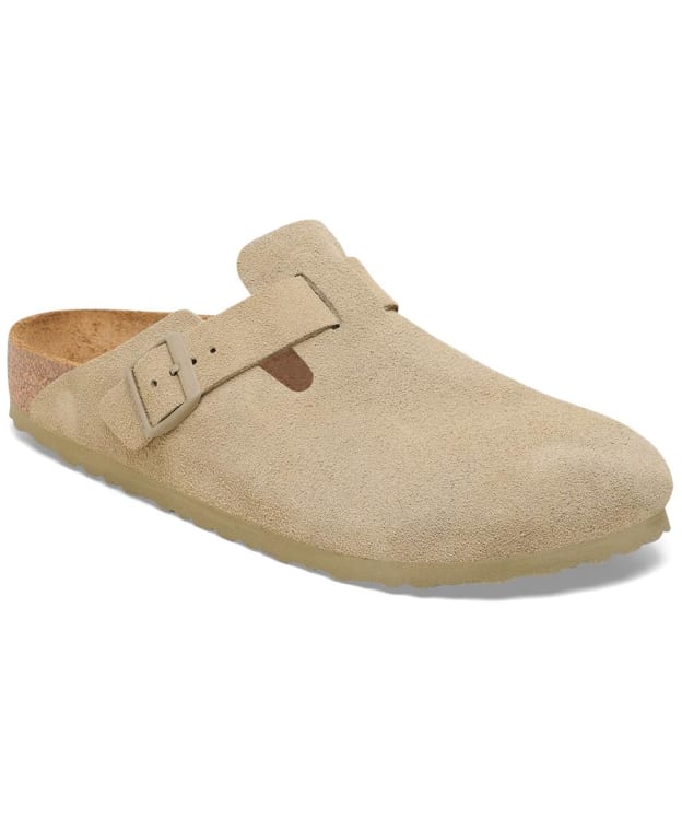 Birkenstock Boston Suede Leather Clogs - Narrow Footbed - Faded Khaki