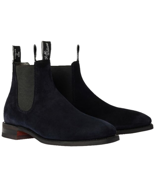 Men's R.M. Williams Comfort Craftsman Boots, Suede Leather, Comfort Rubber Sole - G (Reg) Fit - Midnight