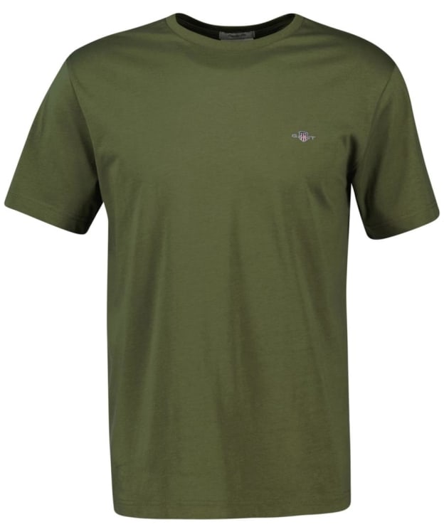 Men's GANT Regular Shield Short Sleeve Cotton T-Shirt - Moss Green